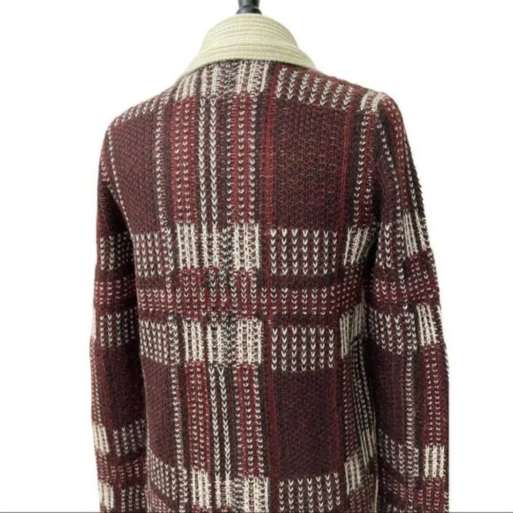 𝅺bb Dakota Plaid Shawl Collar Cardigan Sz S - Picture 4 of 12